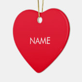 Angepasst mit Namen, Text minimalistisch rot weiß Keramik Ornament (Links)