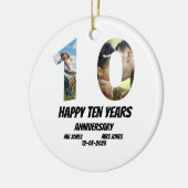 Angepasste 10 Jahre Jubiläum 2 Foto Collage Keramik Ornament (Links)