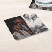 Angepasste 2-Foto-Doppelseiten Rechteckiger Pappuntersetzer