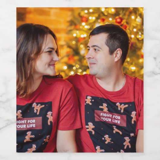 Angepasste 2-Foto-Doppelseiten Weinetikett (Einzelnes Label)