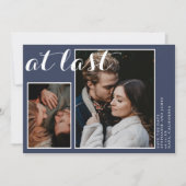 Angepasste 2 Fotos endlich blau Save The Date (Vorderseite)