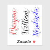 Angepasste 3 Namen, Text Script Wasserflaschen Auf Aufkleber (Blatt)