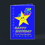 Angepasste 5. Geburtstagsstars für die große Enkel Karte<br><div class="desc">Cute yellow stars with colorful flowers and numbers for great granddaughter's 5th birthday. Name of family member or friend may be added in template. Original Design by Anura Design Studio.</div>