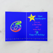 Angepasste 6. Geburtstagssterne für Mädchen Karte (Innenseite)