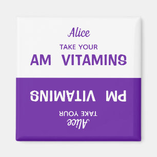 Angepasste AM/PM Vitamin Pill Erinnerung Magnet