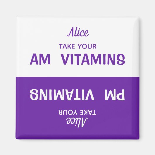 Angepasste AM/PM Vitamin Pill Erinnerung Magnet (Vorne)