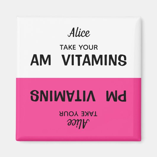 Angepasste AM/PM Vitamin Pill Erinnerung Magnet (Vorne)