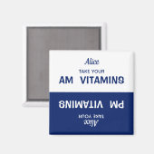Angepasste AM/PM Vitamin Pill Erinnerung Magnet (Vorderseite/Rückseite)