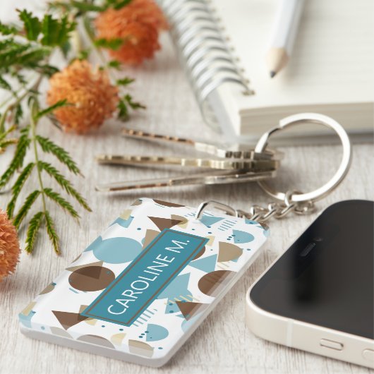 Angepasste Angesagt Geometrie Modernes Abstraktes Schlüsselanhänger (Vorderseite rechts)