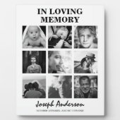 Angepasste Beerdigung von 9 Fotos in einem Gedächt Fotoplatte (Vorderseite)