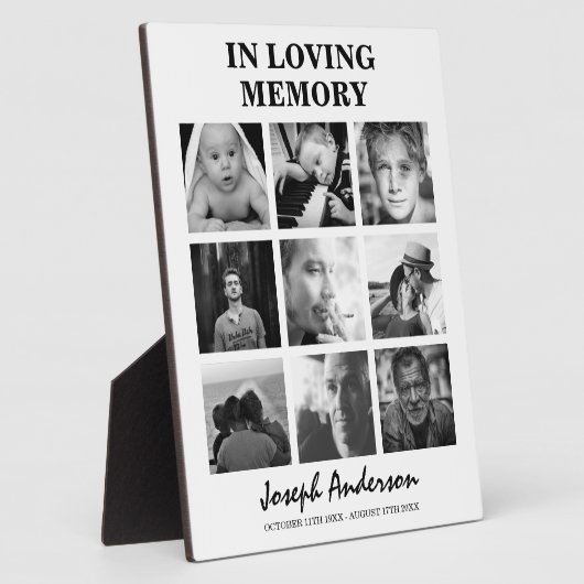 Angepasste Beerdigung von 9 Fotos in einem Gedächt Fotoplatte (Seite)