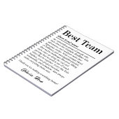 Angepasste Best Team Definition Mitarbeiterbewertu Notizblock (Linke Seite)