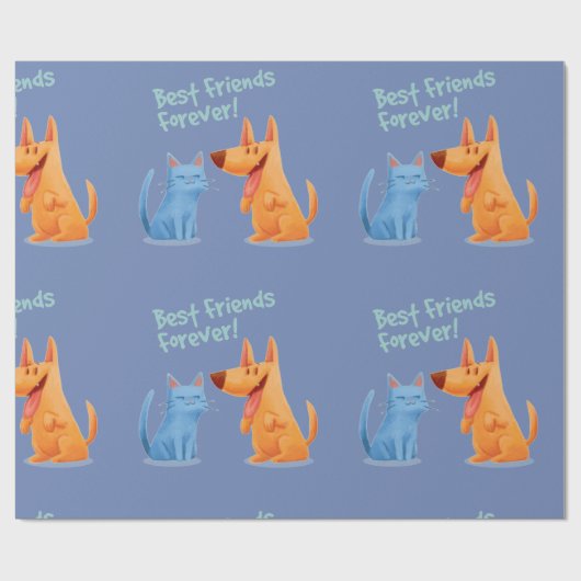 Angepasste beste Freunde für immer Geschenkpapier (Flach)