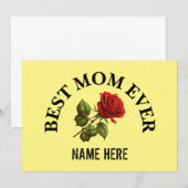 Angepasste beste Mama je Muttername Einladung (Vorne/Hinten)