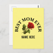 Angepasste beste Mama je Muttername Postkarte (Vorne/Hinten)