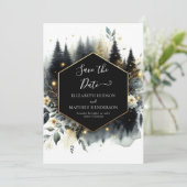 Angepasste, bezaubernde Waldhochzeit Save The Date (Stehend Vorderseite)