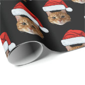 Angepasste Cat-Weihnachtsmannmütze Geschenkpapier (Rolleneckpunkt)