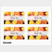 Angepasste "Danke" Gelb/Rot/Orange-Rose-Aufkleber Rechteckiger Aufkleber (Blatt)