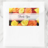 Angepasste "Danke" Gelb/Rot/Orange-Rose-Aufkleber Rechteckiger Aufkleber (Tasche)
