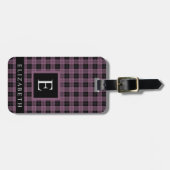 Angepasste Dunkelviolette Lila schwarze Hülle Gepäckanhänger (Vorderseite horizontal)