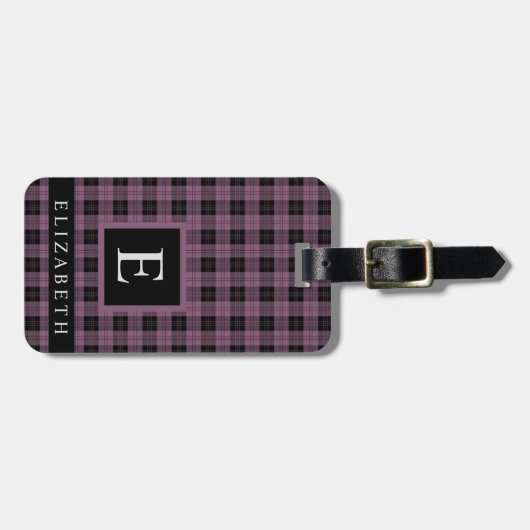 Angepasste Dunkelviolette Lila schwarze Hülle Gepäckanhänger (Vorderseite horizontal)