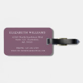 Angepasste Dunkelviolette Lila schwarze Hülle Gepäckanhänger (Rückseite horizontal)