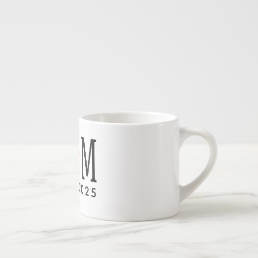 Angepasste Ehe Ehepaar Name Datum Rote Liebe Espressotasse (Rechts)