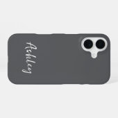 Angepasste einfache stilvolle moderne schwarze Far iPhone 16 Hülle (Rückseite (Horizontal))