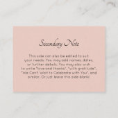 Angepasste, einfache, vielseitig einsetzbare Blush Begleitkarte (Rückseite)