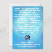 Angepasste Einladung zur Hochzeit "Out of the worl (Rückseite)