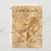 Angepasste Einladungen zum fünfzigsten Jahrestag (Vorne/Hinten)