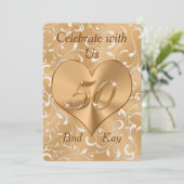 Angepasste Einladungen zum fünfzigsten Jahrestag (Stehend Vorderseite)