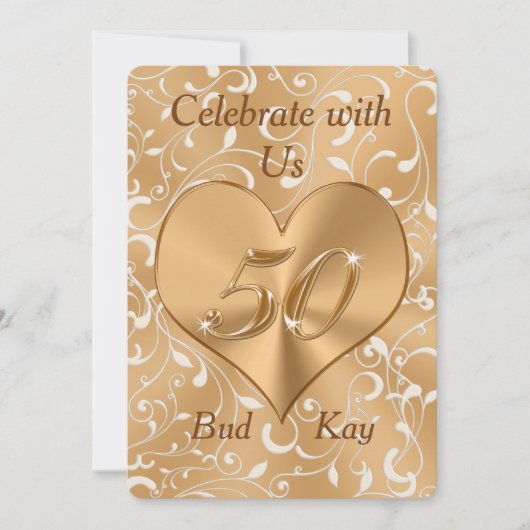 Angepasste Einladungen zum fünfzigsten Jahrestag (Vorderseite)