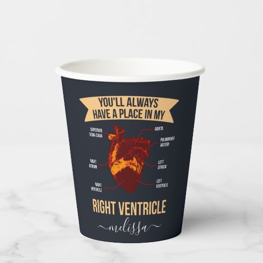 Angepasste EMT Sie werden immer in meiner Herzkran Pappbecher (Vorderseite)