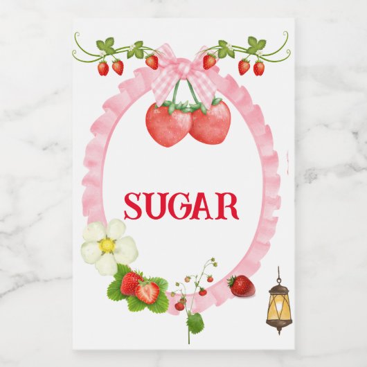 Angepasste Erdbeere Lebensmitteletikett (Einzelnes Label)