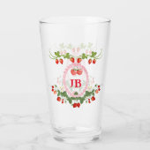 Angepasste Erdbeere Mit Monogramm Glas (Rückseite)
