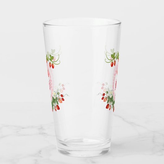 Angepasste Erdbeere Mit Monogramm Glas (Links)
