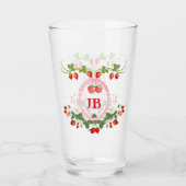 Angepasste Erdbeere Mit Monogramm Glas (Vorderseite)