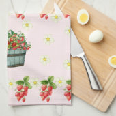 Angepasste Erdbeere Mit Monogramm - Personalisiert Geschirrtuch (Viertel Falte)