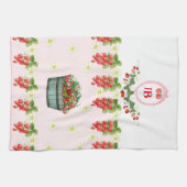 Angepasste Erdbeere Mit Monogramm - Personalisiert Geschirrtuch (Horizontal)