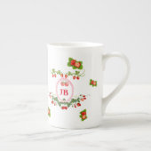 Angepasste Erdbeere Mit Monogramm Porzellantasse (Rechts)