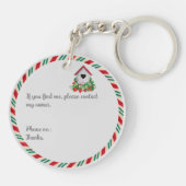 Angepasste Erdbeere Mit Monogramm Schlüsselanhänger (Rückseite)