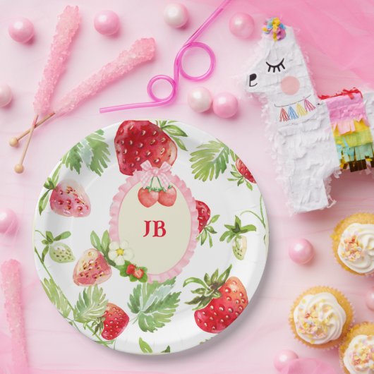 Angepasste Erdbeere Pappteller (Party)