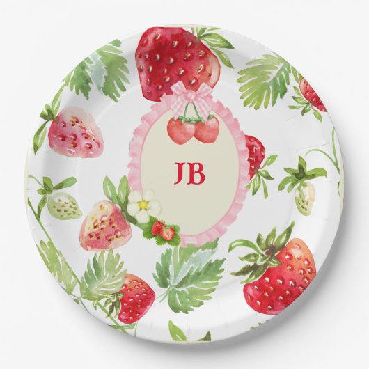 Angepasste Erdbeere Pappteller (Vorderseite)