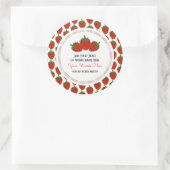 Angepasste Erdbeere Runder Aufkleber (Tasche)