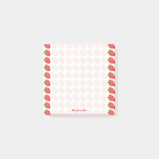 Angepasste Erdbeeren Post-it Klebezettel (Vorderseite)