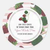 Angepasste Erdbeerweine Klassischer Rundaufkleber Runder Aufkleber (Vorderseite)