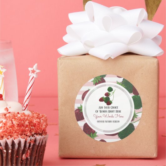 Angepasste Erdbeerweine Klassischer Rundaufkleber Runder Aufkleber (Party)