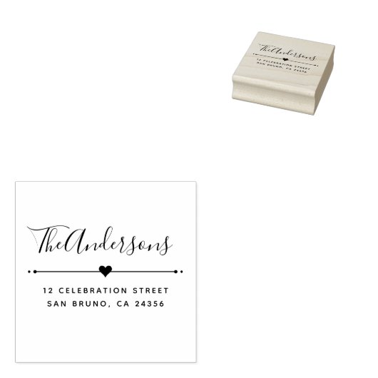 Angepasste Familienname Skript & Rücksendeadresse Gummistempel (Stempel)