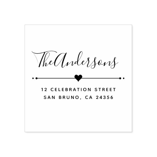 Angepasste Familienname Skript & Rücksendeadresse Gummistempel (Prägung)